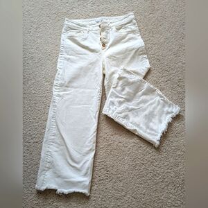 The Loft Pants - White, High Waist, Wide Leg